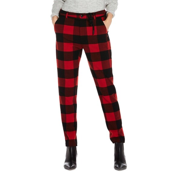 $148 SCOTCH & SODA Blauw Red & Black Buffalo Plaid Pants Size Small Clueless - Picture 1 of 12